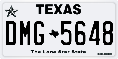 TX license plate DMG5648