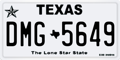 TX license plate DMG5649