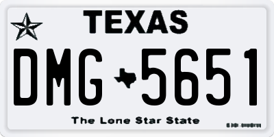 TX license plate DMG5651