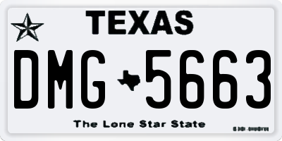 TX license plate DMG5663