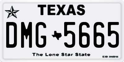 TX license plate DMG5665