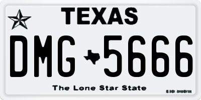 TX license plate DMG5666