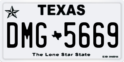 TX license plate DMG5669
