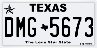 TX license plate DMG5673