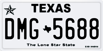 TX license plate DMG5688