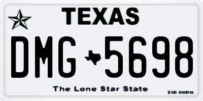 TX license plate DMG5698