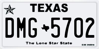 TX license plate DMG5702