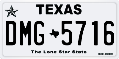 TX license plate DMG5716
