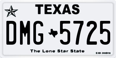 TX license plate DMG5725