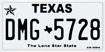 TX license plate DMG5728