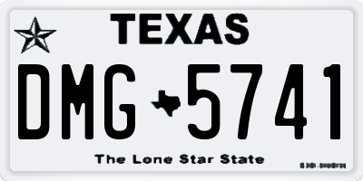 TX license plate DMG5741