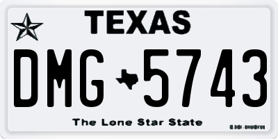 TX license plate DMG5743
