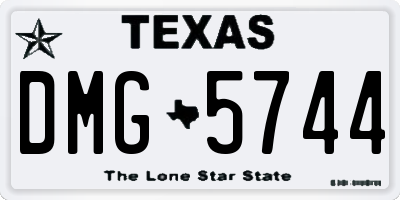 TX license plate DMG5744