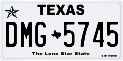 TX license plate DMG5745