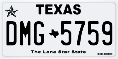 TX license plate DMG5759