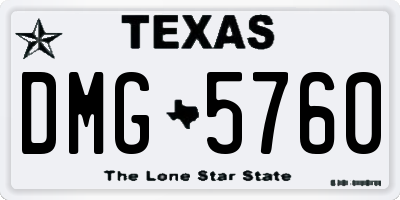 TX license plate DMG5760
