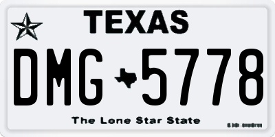 TX license plate DMG5778