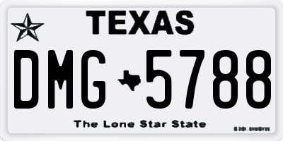 TX license plate DMG5788