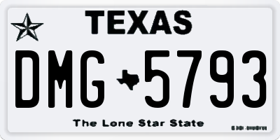 TX license plate DMG5793