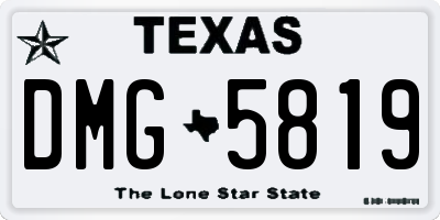 TX license plate DMG5819