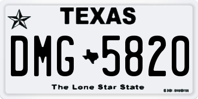 TX license plate DMG5820