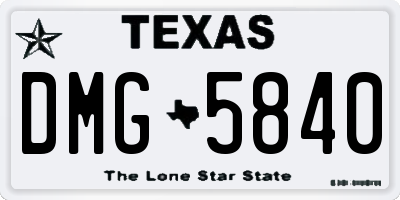TX license plate DMG5840