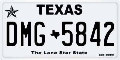 TX license plate DMG5842