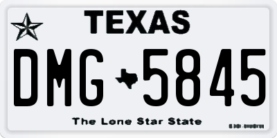TX license plate DMG5845