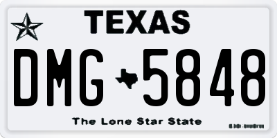 TX license plate DMG5848