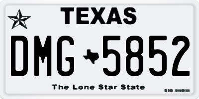 TX license plate DMG5852