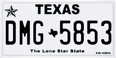 TX license plate DMG5853