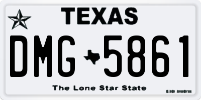 TX license plate DMG5861