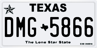 TX license plate DMG5866