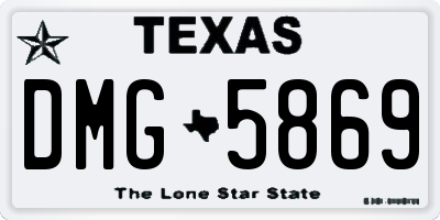 TX license plate DMG5869