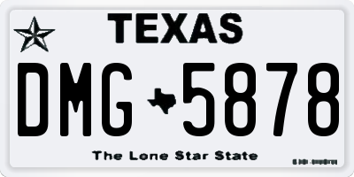 TX license plate DMG5878