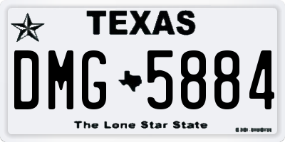 TX license plate DMG5884