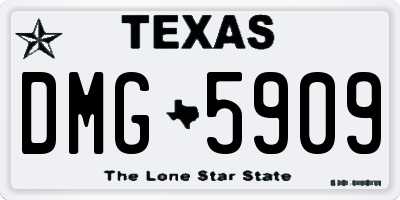 TX license plate DMG5909