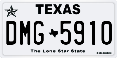 TX license plate DMG5910
