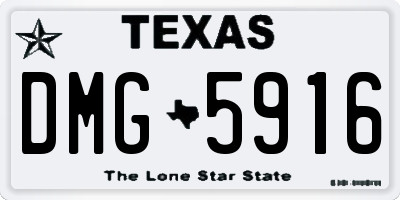 TX license plate DMG5916