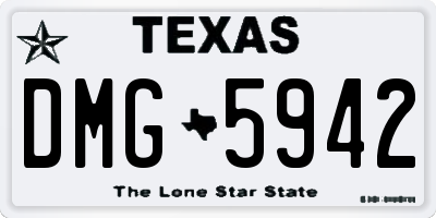 TX license plate DMG5942