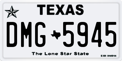 TX license plate DMG5945