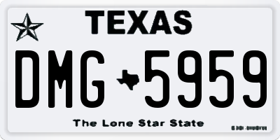 TX license plate DMG5959