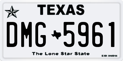 TX license plate DMG5961