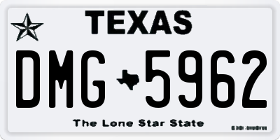 TX license plate DMG5962