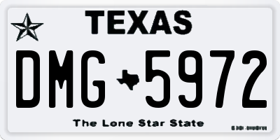 TX license plate DMG5972