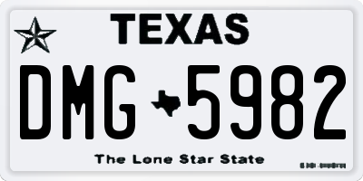 TX license plate DMG5982