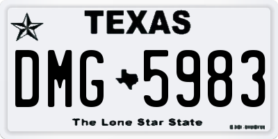 TX license plate DMG5983