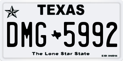 TX license plate DMG5992