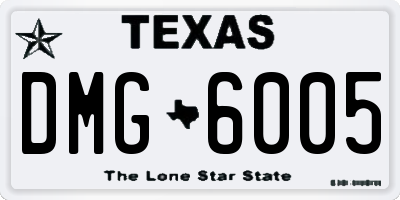 TX license plate DMG6005