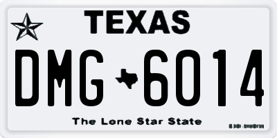 TX license plate DMG6014